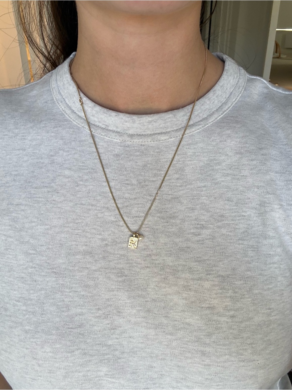 14K Gold Plated Mini Talisman Pendant Necklace Adjustable Chain